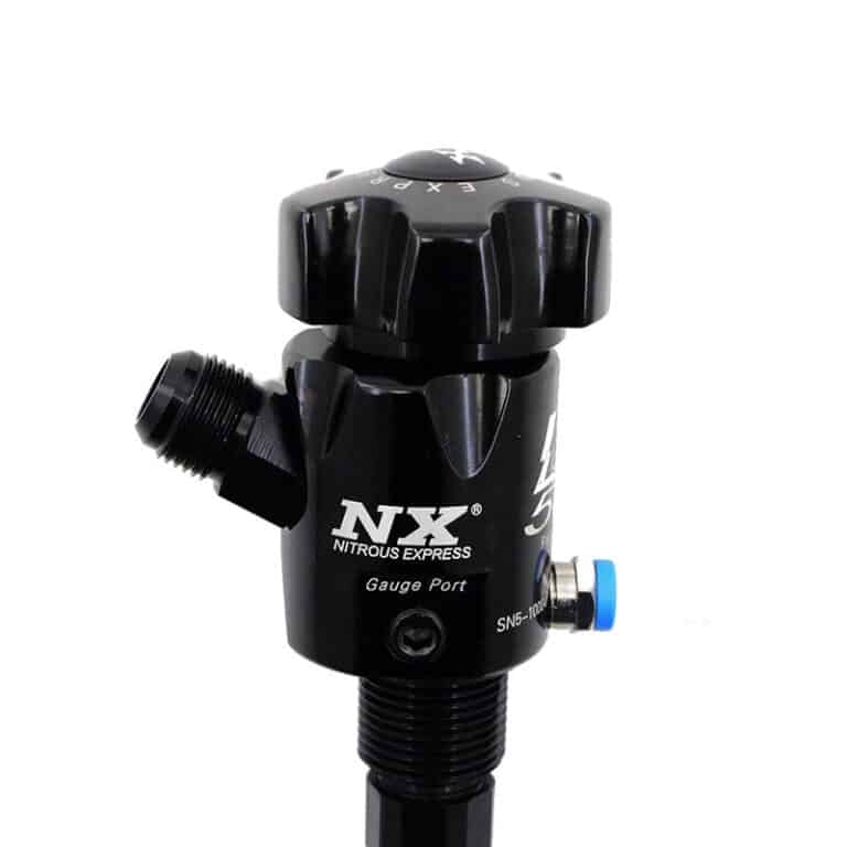 Nitrous Express 10lb Bottle w/Lightning 500 Valve 6AN Nipple (6.89 x 20.19) - Black