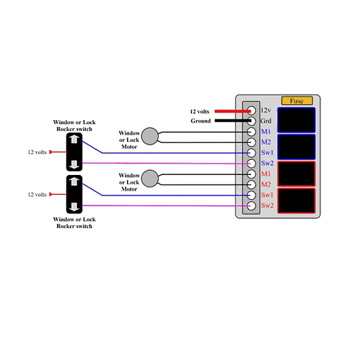 Dual Power Window/Power Door Lock Relay Module Diagram