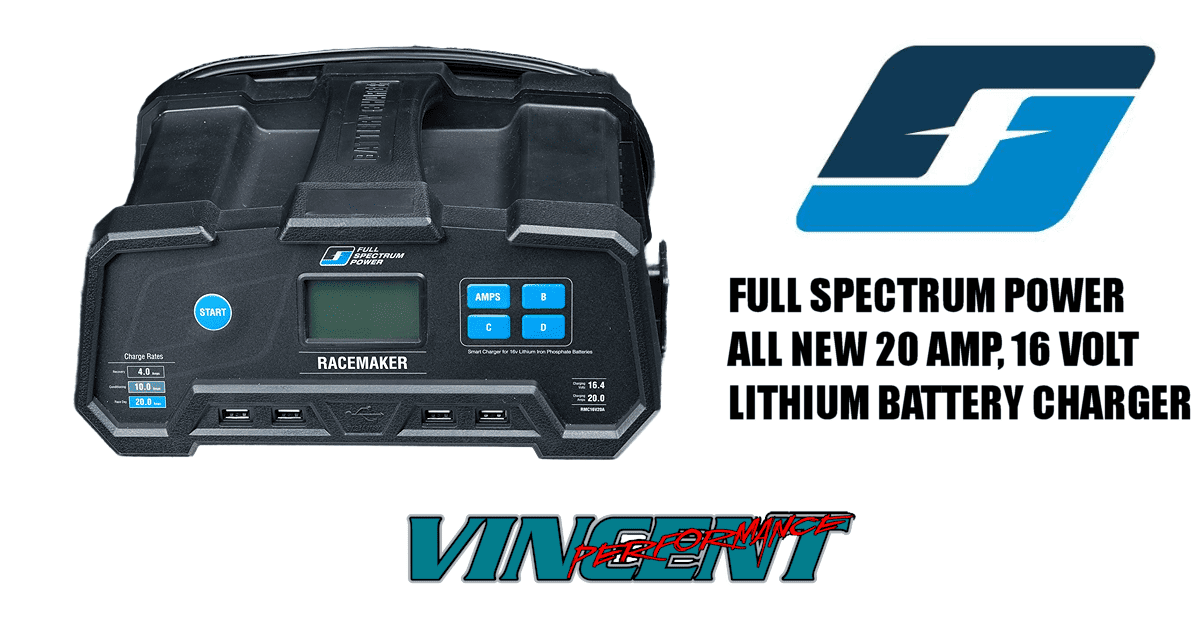 Racemaker 20 Amp, 16v Lithium Battery Charger - Full Spectrum Power