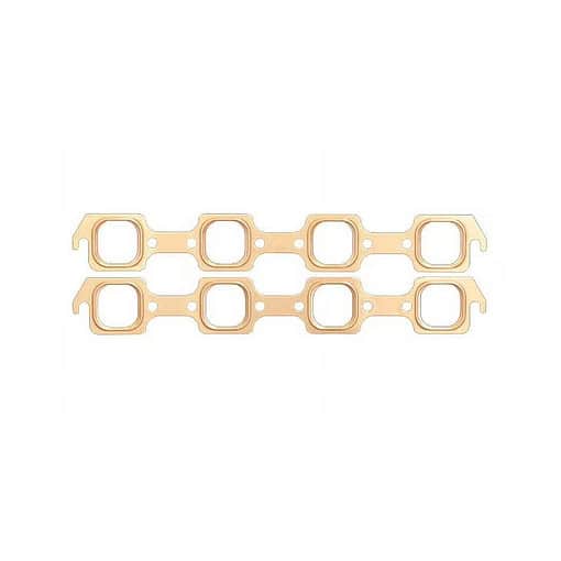 SCE Header Gasket, Pro Copper, 1.600 x 1.775 in Square Port, Copper, Brodix T1F Head, Small Block Ford