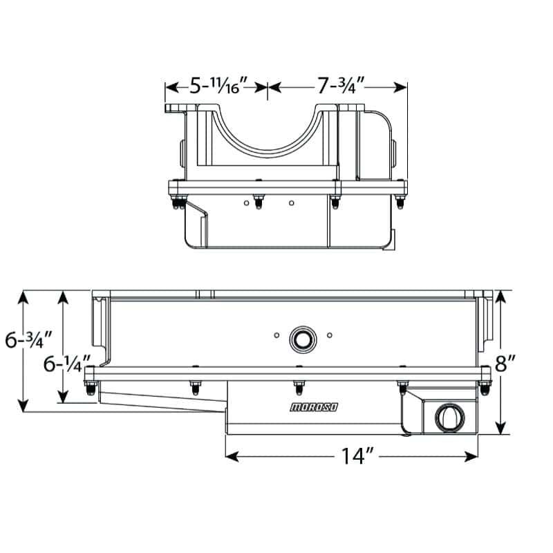 Moroso 20398 2pc Wet Sump Pan for 351W Energy Blocks